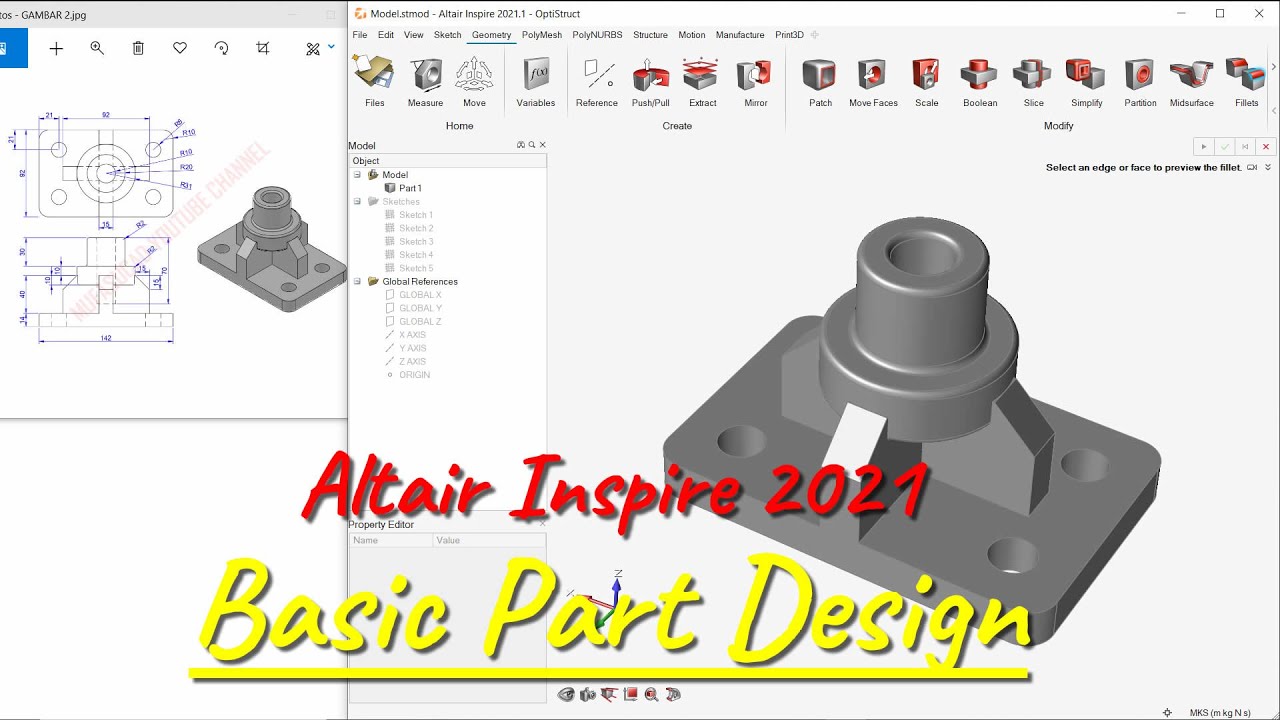 Altair Inspire 2021 Basic Part Design Tutorial For Beginner [COMPLETE]