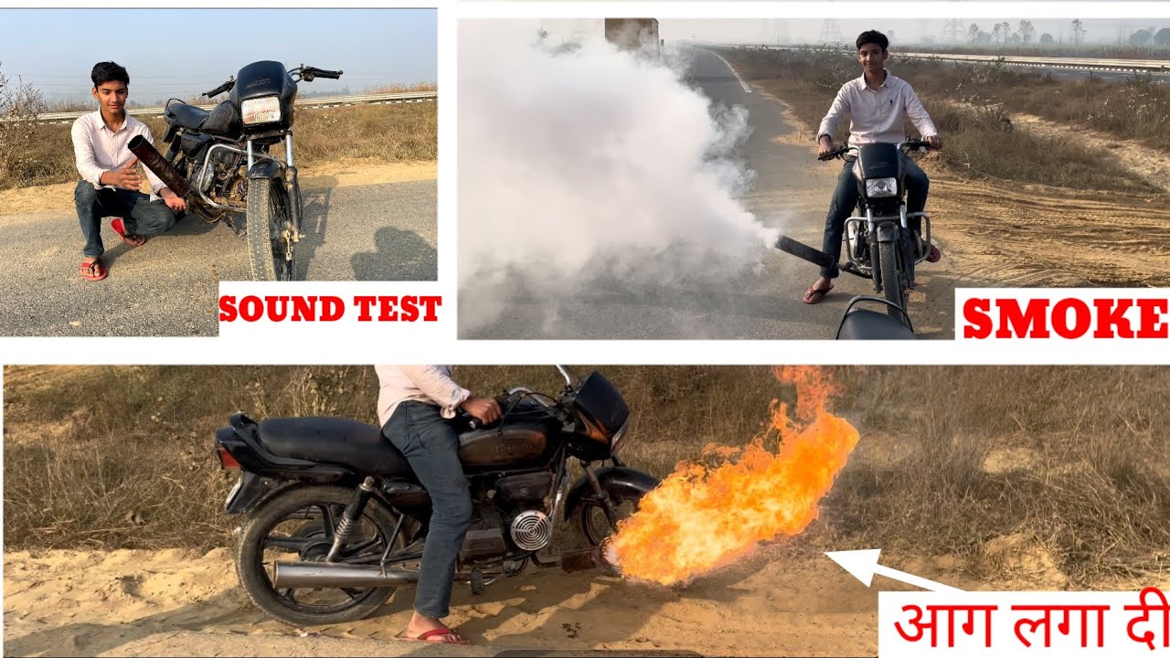 आग लगा दी NEW EXHAUSTE SOUND TEST IN SPLONDOR  🔥 FIRE आग लगा दी harsh lohiya vlogs 