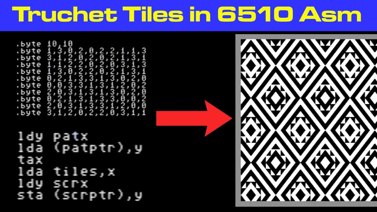 How I Programmed Truchet Tiles in 6510 Assembly Code On The Commodore 64