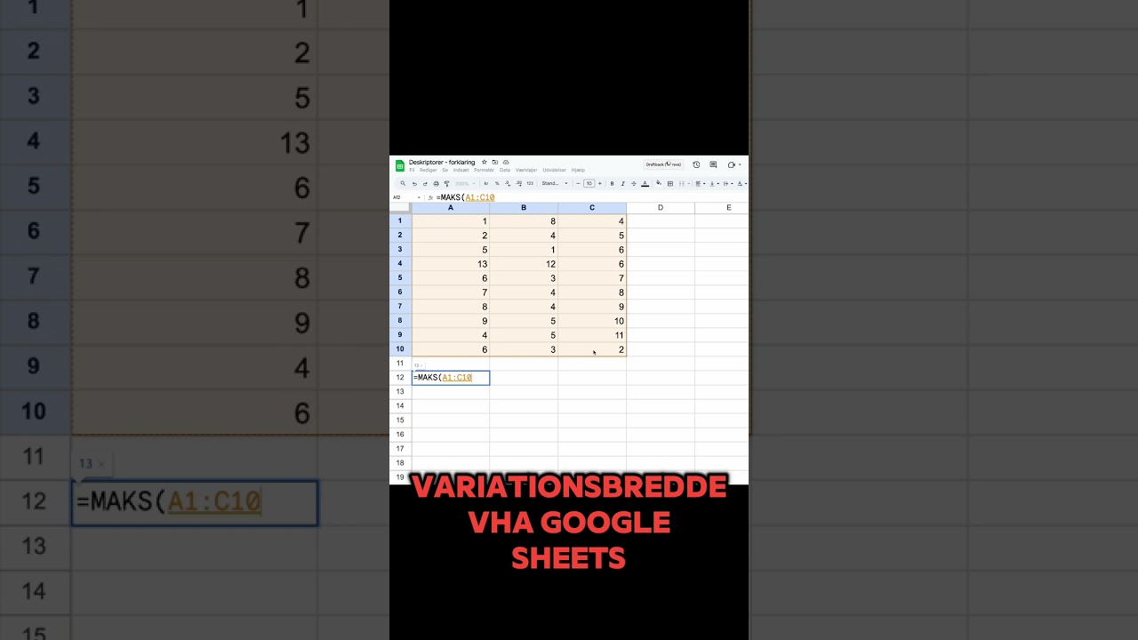 Deskriptorer - Sheets (variationsbredde)