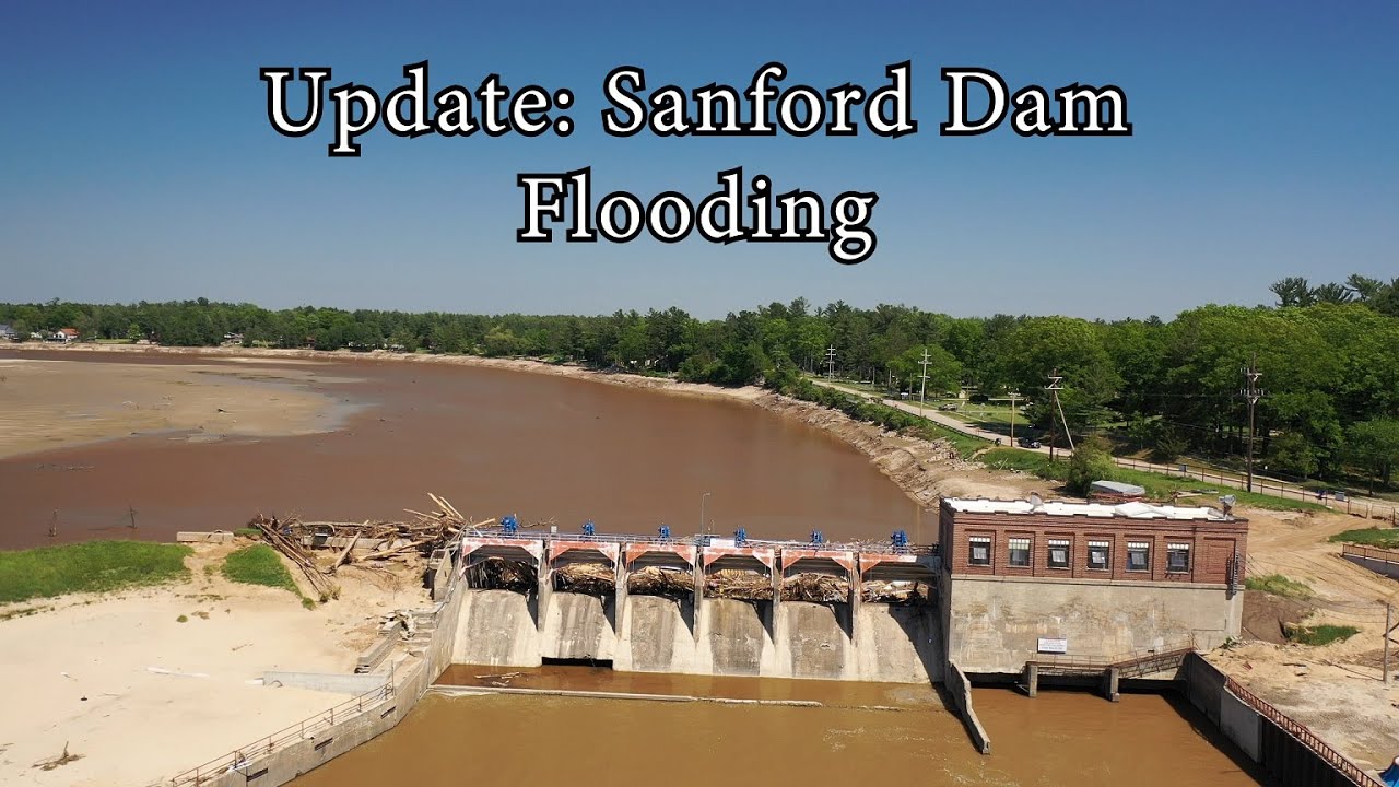Update 2: Sanford Flood 2020 - Aerial - Dam Collapse
