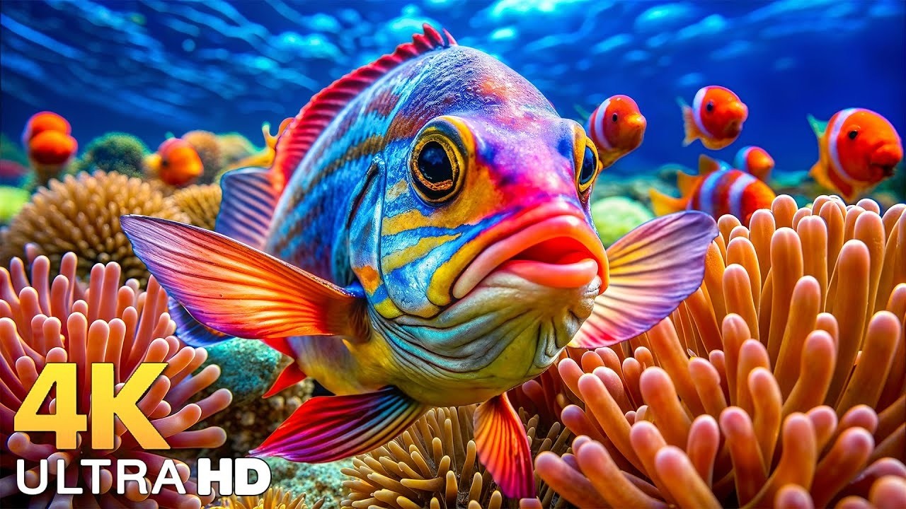 DREAM AQUARIUM 4K - Marvel at Sea Animal in The Best Aquarium - Fish Tank Sounds for Sleep, Study