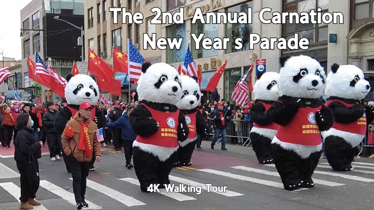 The 2nd Annual Carnation New Year's Parade in Flushing Queens NYC | 4K Walking Tour