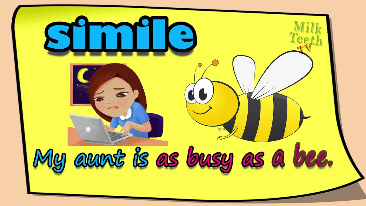 Simile in english grammar & examples using AS and Like 40 Common Easy Simile explained with picture
