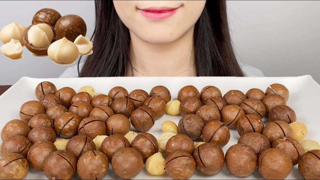 ASMR Макадамия исцеляет звук EATING SOUNDS MUKBANG
