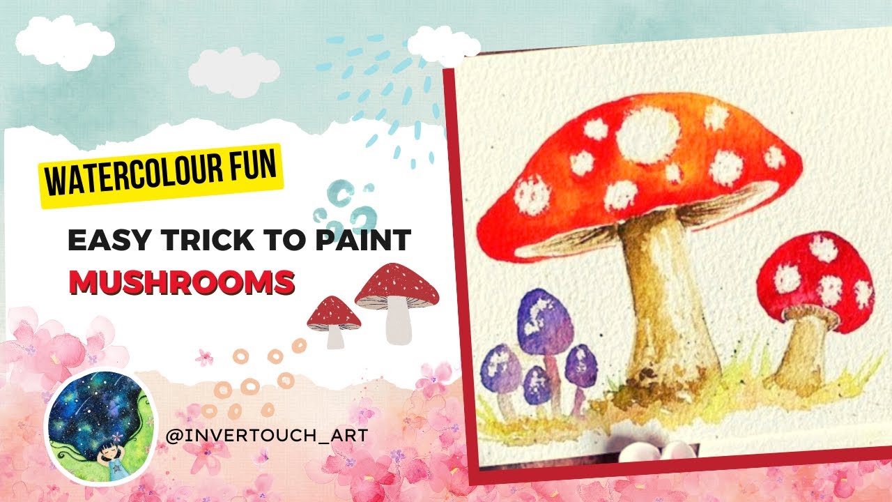 How to paint mushroom | Easy trick for Beginners | Watercolour Tutorial