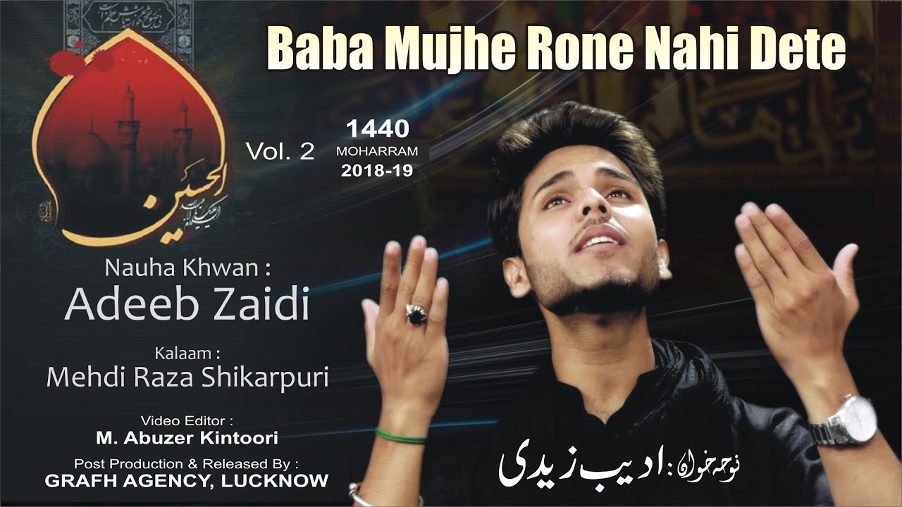 बाबा मुझे रोने नहीं देते | अदीब ज़ैदी | Husain (a.s.) Ka Matam | Adeeb Zaidi | Nohey Moharram