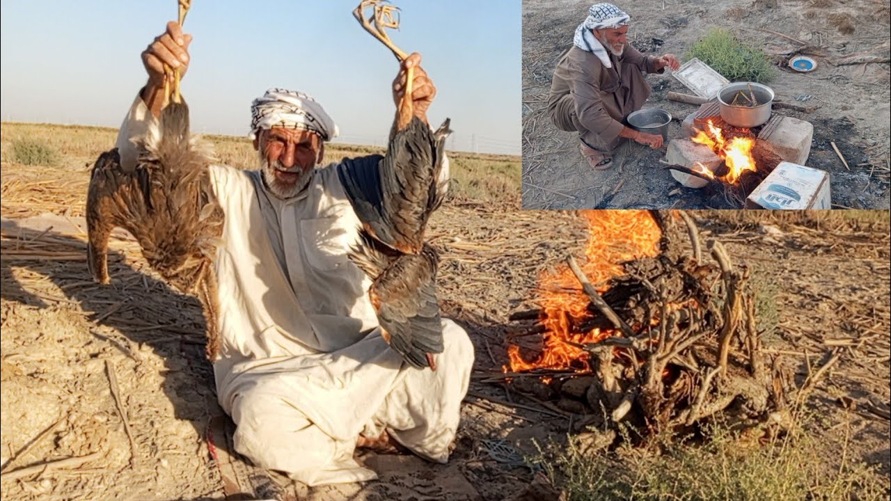 شاهد الحجي ابو محمد يطبخ طير الارخيوي اجمل مافي الحياه الريف