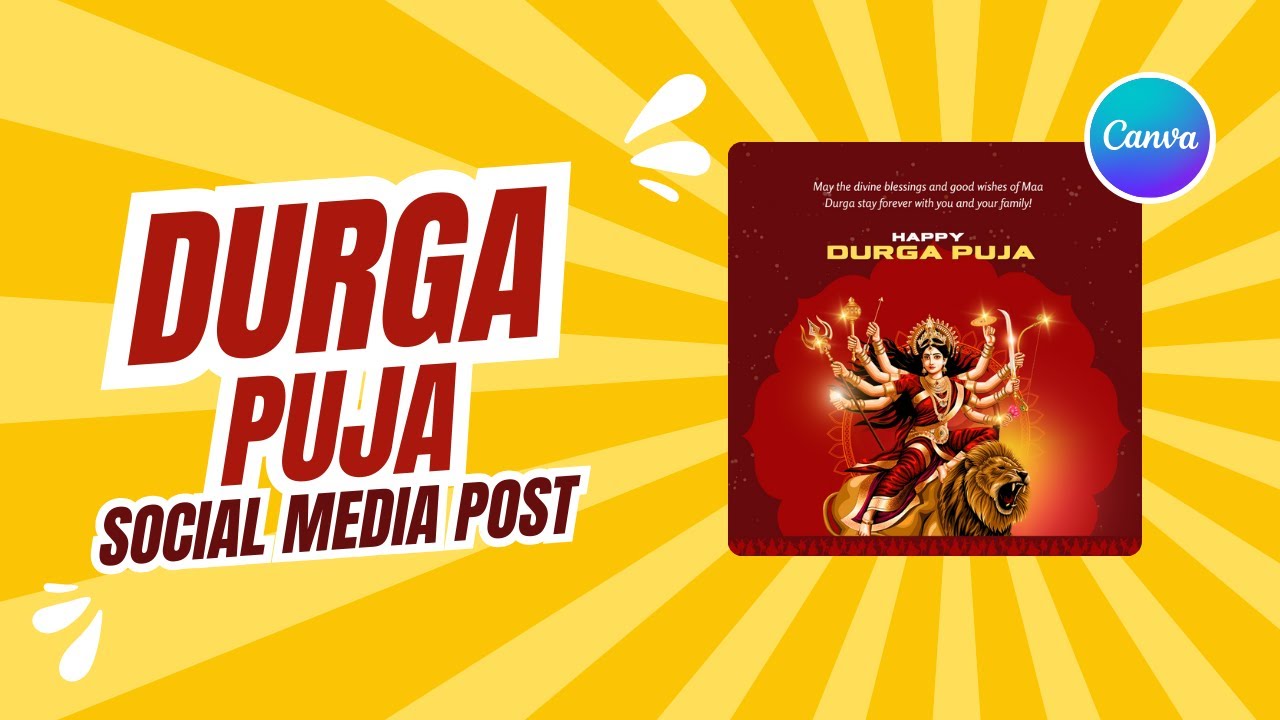 Durga Puja Wishes Poster Design in Canva