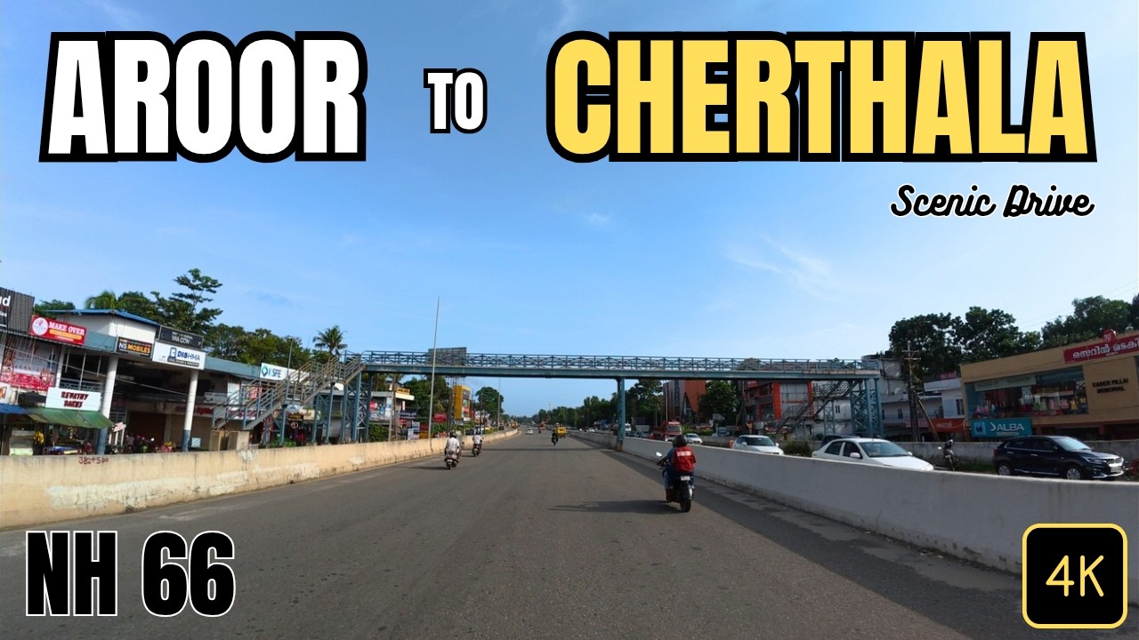 SCENIC DRIVE KERALA | AROOR - CHERTHALA | NH 66 ROAD WORK UPDATE | INDIA | 4K