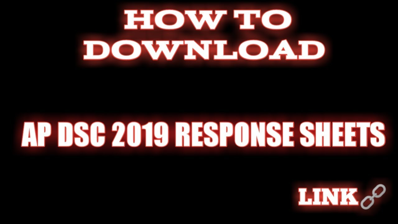 How to download AP DSC 2019  RESPONSE SHEET,  LINK🔗
