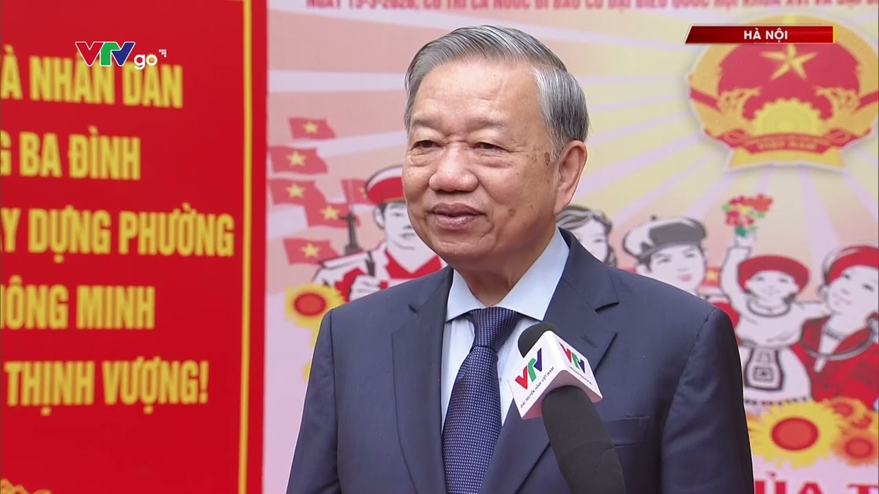 Tổng Bí thư Tô Lâm trả lời phỏng vấn Đài Truyền hình Việt Nam sau bỏ phiếu bầu cử