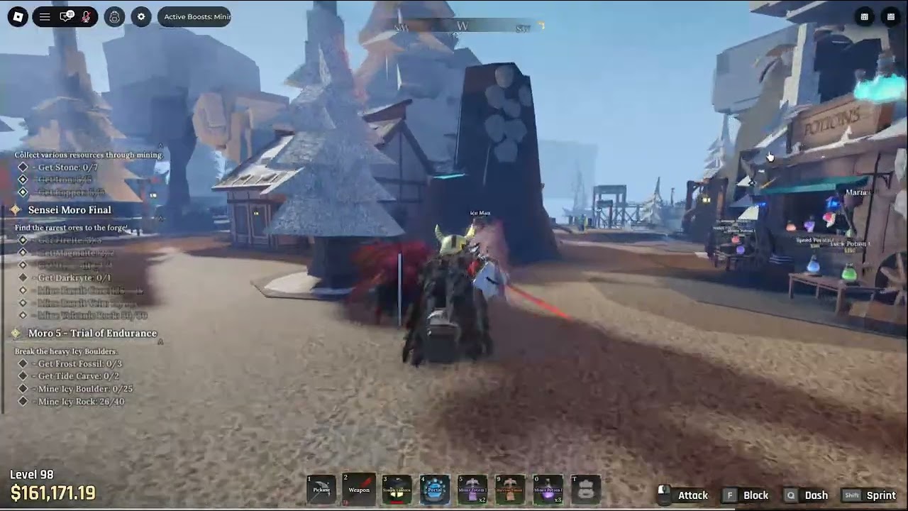 grinding for lvl 100 in the forge