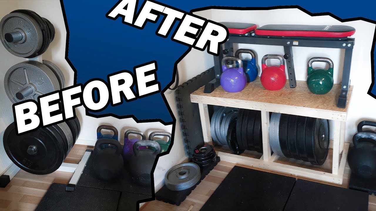DIY OL plate and KB storage - DIY gym
