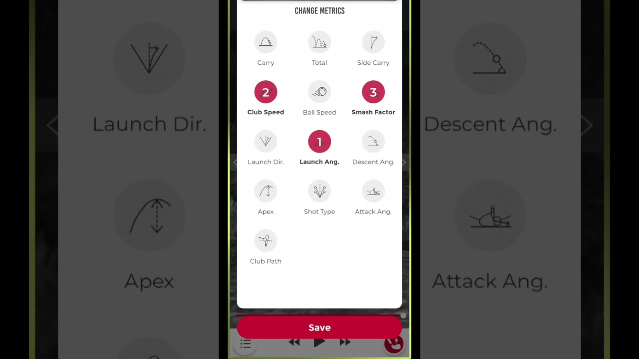 you can review your session from the app, select the shot, change metrics, change shot view, etc