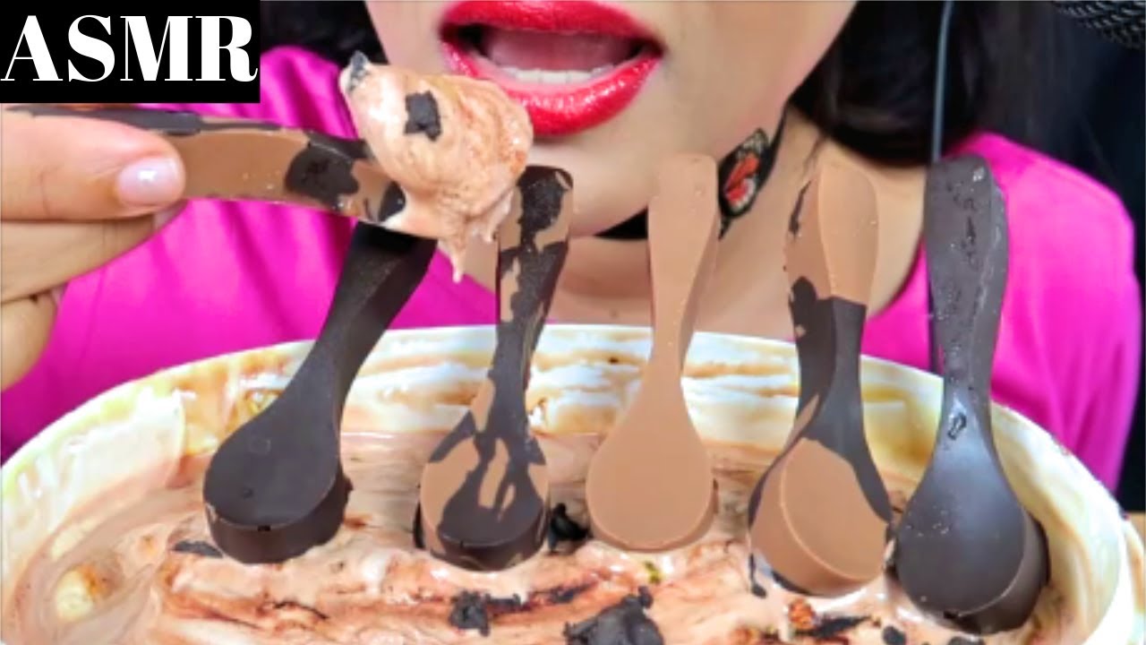 ASMR*Chocolate* Spoons & Ice Cream 먹는 숟가락 + 베라 아이스크림 리얼사운드 먹방 best icecream