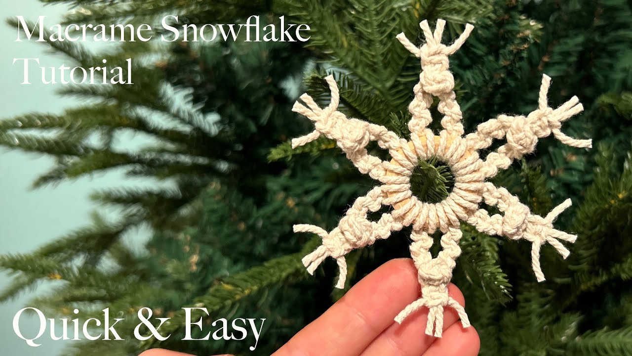 Quick & Easy Macrame Snowflake Ornament Tutorial for Beginners - DIY Christmas Decorations
