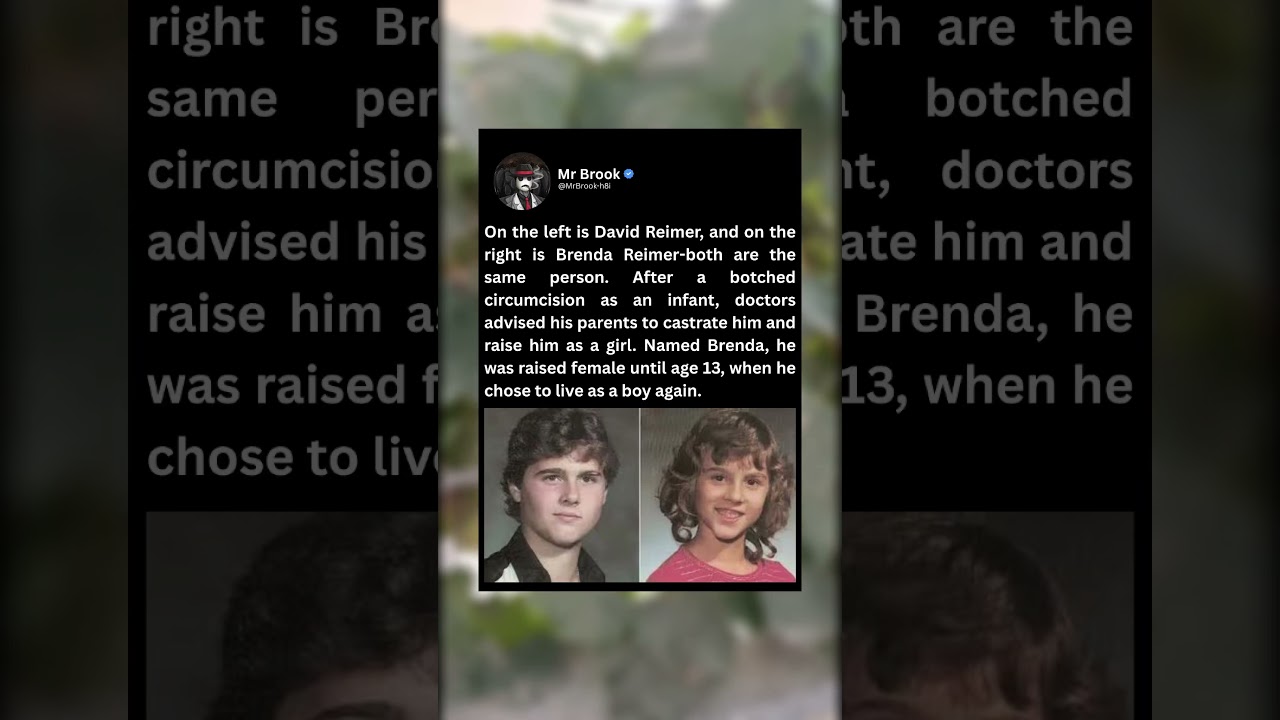 On the left is David Reimer, and on the right is Brenda Reimer-both are the same person