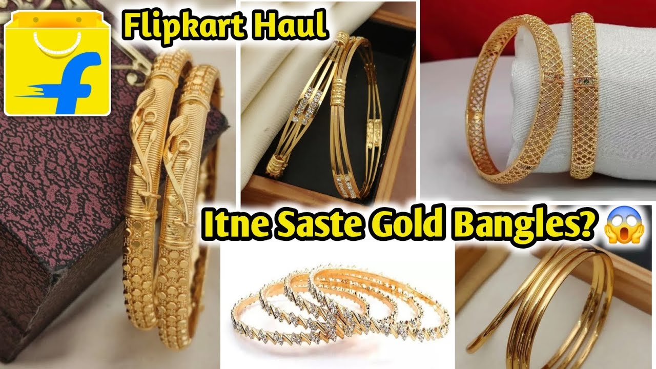 Itne Saste Gold Bangles? 😱 | Flipkart Gold Plated Bangles Haul | honest review | Try-on 
