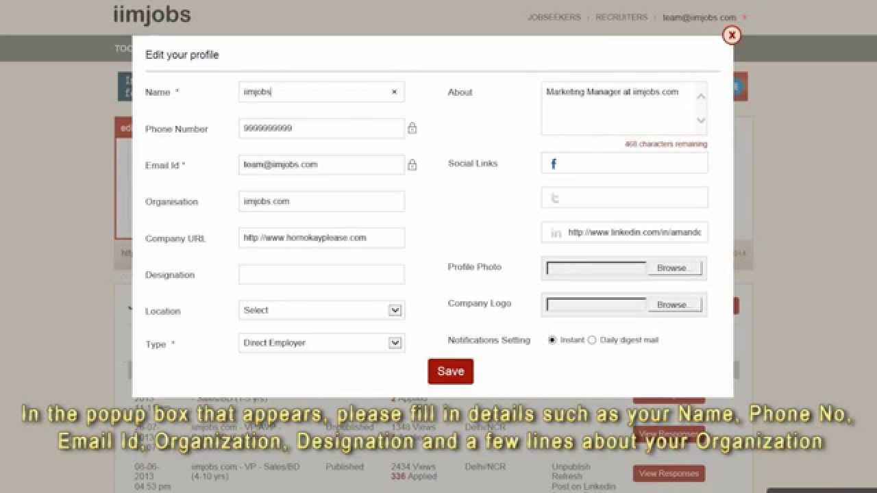 iimjobs.com Recruiter Dashboard System - Video Walkthrough