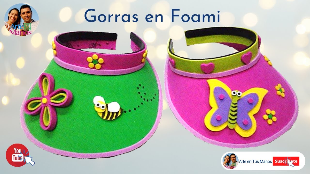 🔴Cómo hacer una GORRA, VISERA en foami para niñas y niños - foam hat for girls and boys