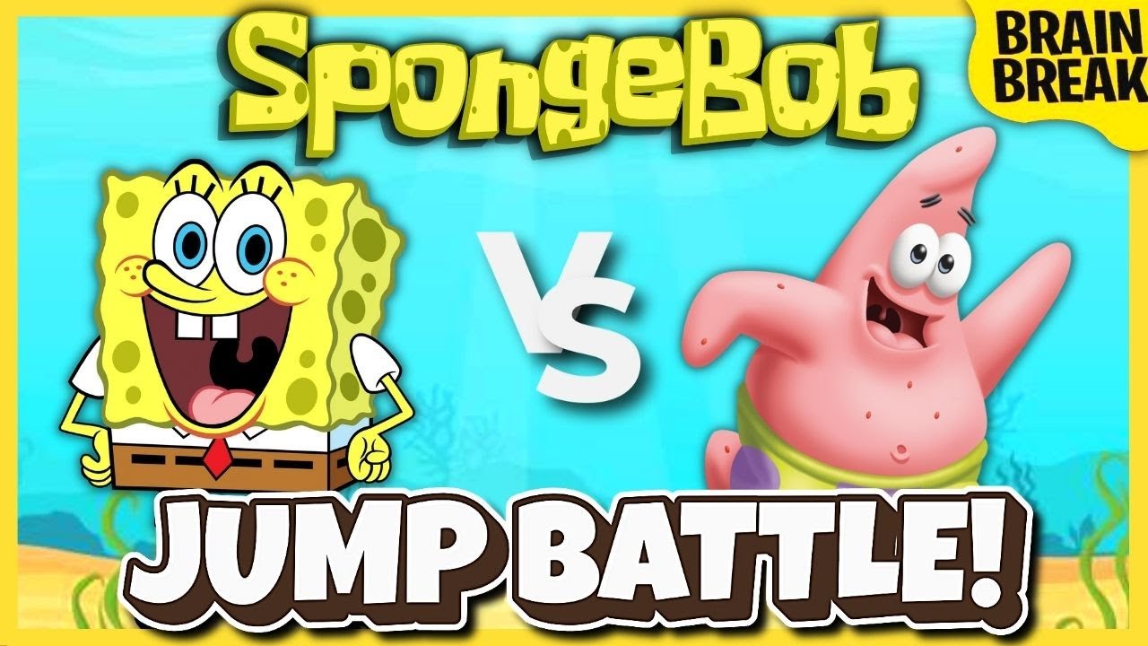 Spongebob Jump Battle | Brain Break | Freeze Dance | Just Dance | Matthew Wood