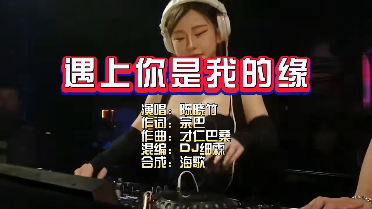 陈晓竹《遇上你是我的缘》Dj细霖无心睡眠鼓 KTV 导唱字幕 （备有伴奏视频）