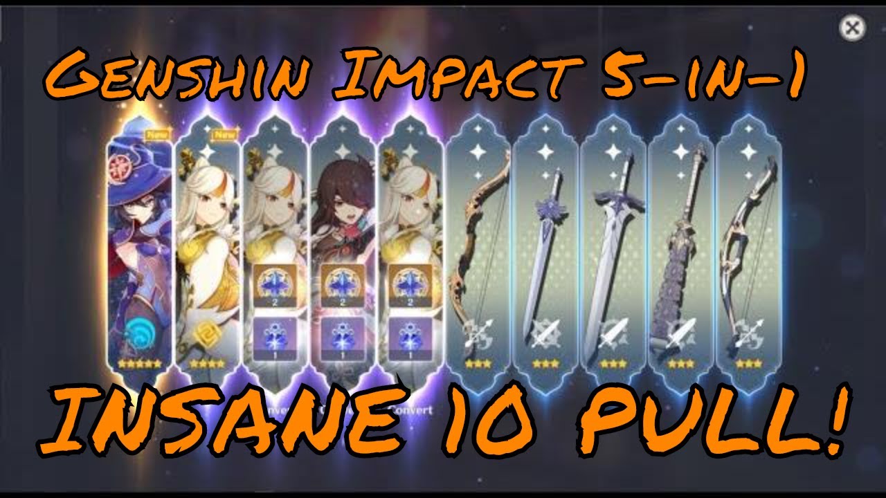 5 Character Pull || Genshin Impact 10 pull  - 5 in 1 ROLL!