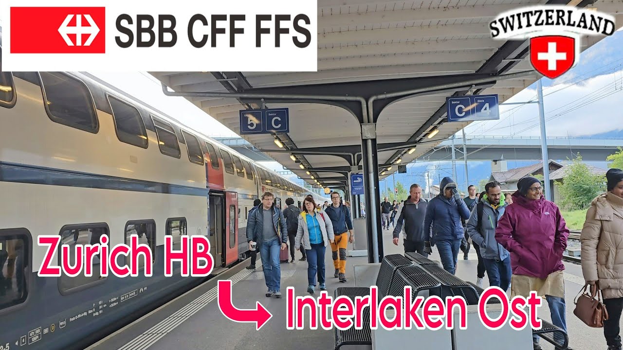 Tàu Điện từ Zurich đến Interlaken / Train to Interlaken from Zurich HB/ Switzerland/4K Video