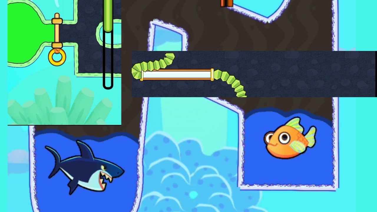 save the fish / pull the pin level android game save fish pull the pin puzzle / mobile game