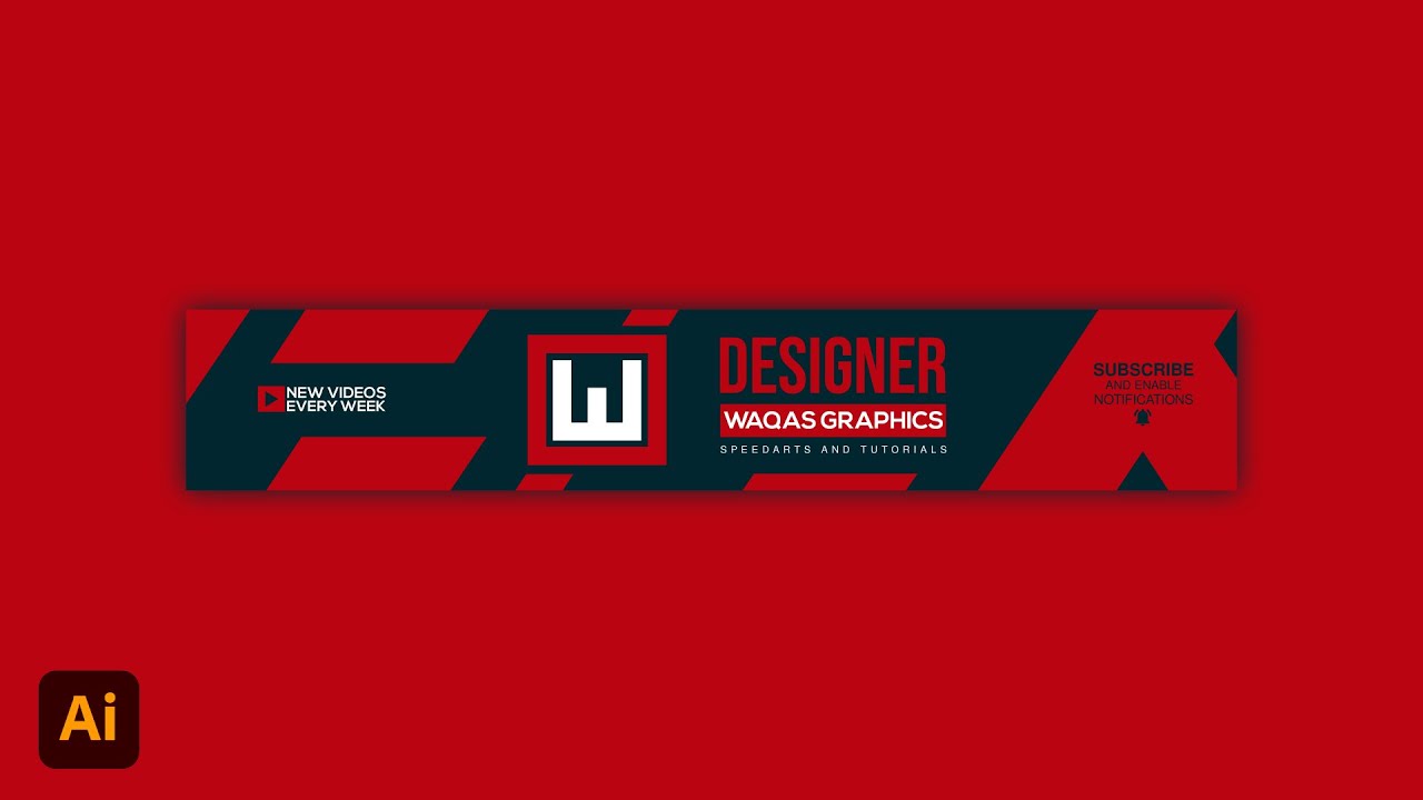 YouTube Channel Banner Design In Adobe Illustrator cc 2022 | Tutorial