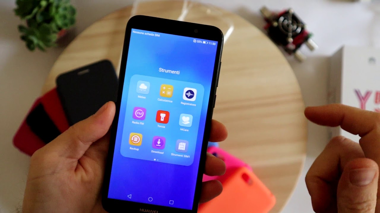 Unboxing  Huawei Y5 2018 e presentazione 4 modelli di custodie e cover