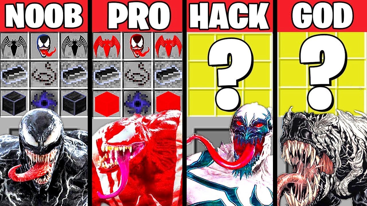 Майнкрафт Битва: ВЕНОМ МОНСТР МУТАНТ КРАФТИНГ ЧЕЛЛЕНДЖ - НУБ vs ПРО vs ХАКЕР vs БОГ ~ Анимация
