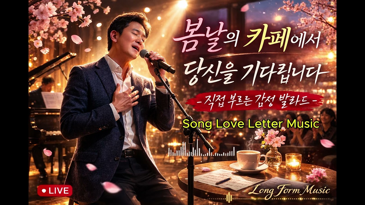 봄날의 카페에서 라이브로 한곡 불려봅니다[ 노래 러브레터] #감성음악