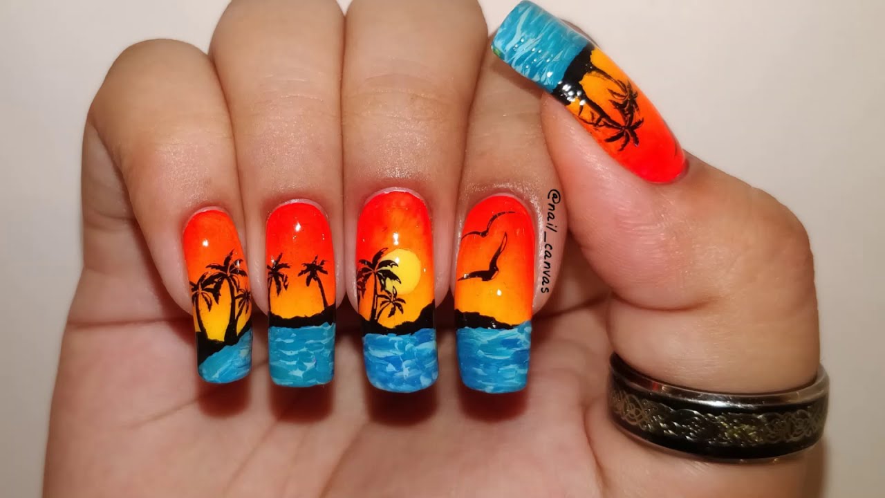 Sunset Nail Art Tutorial