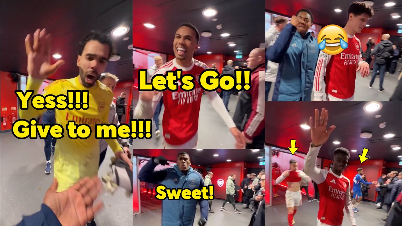 🤣Безумное празднование игроков «Арсенала» в туннеле после крупной победы над «Челси»