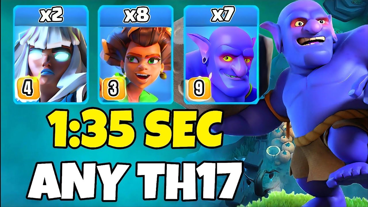TH17 Electro Titan + Root Rider + Bowler Attack Strategy | Th17 Attack Strategies (Clash of Clans)