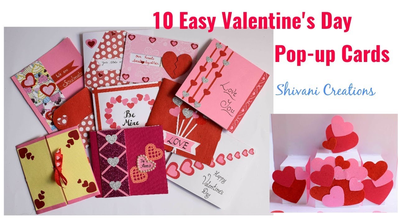 Valentine's Day Pop up Cards in 10 Different ways/ 10 Easy Love Pop up Cards