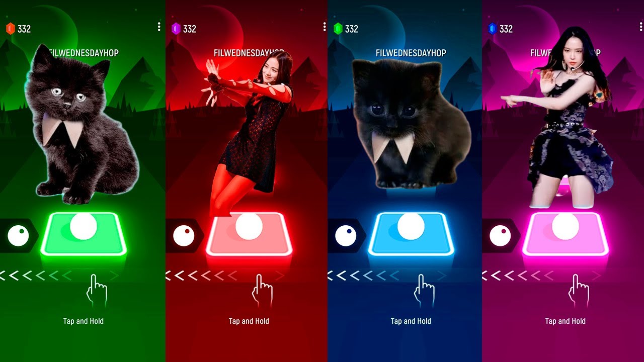 ALL CUTE CATS LADY GAGA BLOODY MARY BTS BUTTER BLACKPINK WHISTLE BTS DNA WAKA WAKA etс in TILES HOP!