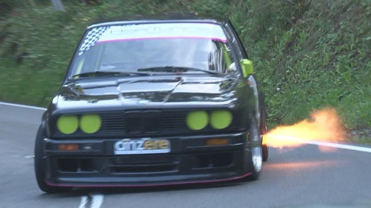 Amazing BMW 325 E30 with 3.0 Engine, Side Pipe, Sequential Gearbox at Hillclimb with Full Onboard