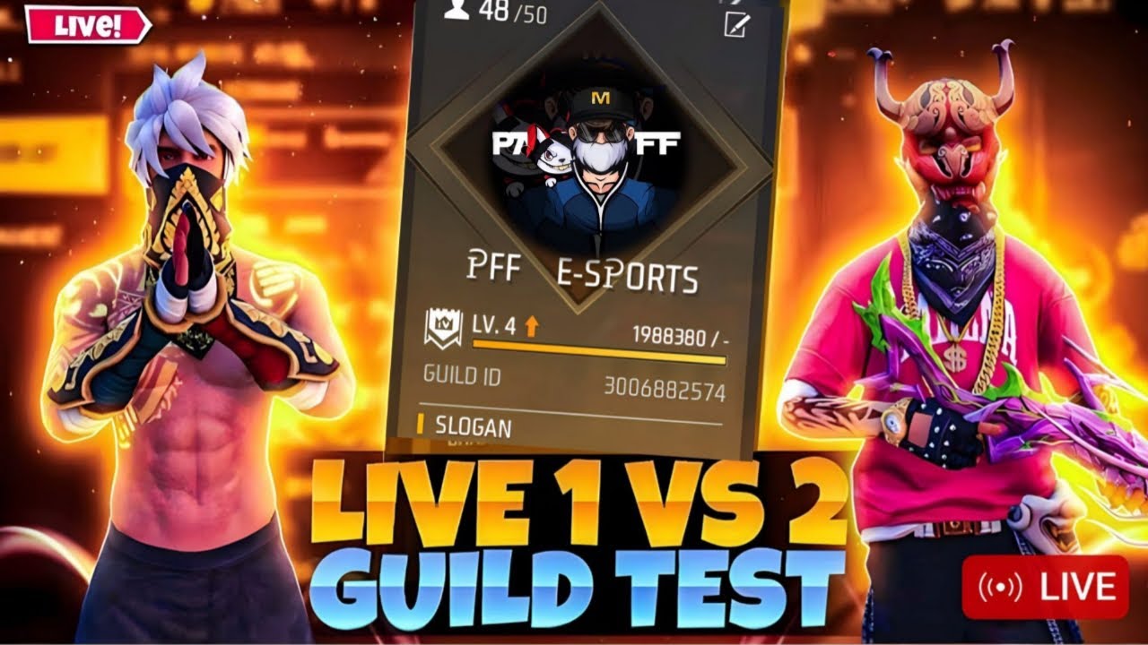 🔴LiVE GUILD TEST 😎 HARDEST 1VS2 🥶 100% FAIR TESTING 🥵 #Classyff #nonstopgaming #paltanff