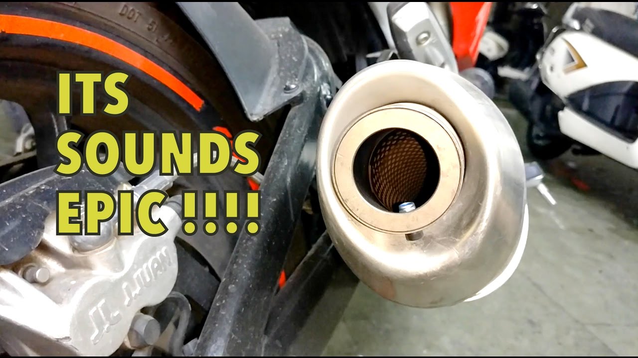 MODIFIED EXHAUST FOR MOJO : GIFT FROM LLUVIA INDUSTRIES : modified Mahindra Mojo