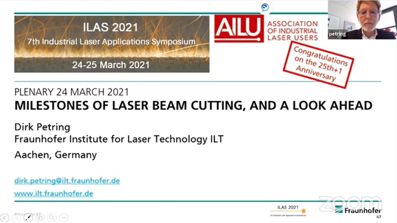Milestones of laser beam cutting, and a look ahead by Dirk Petring (Fraunhofer ILT)