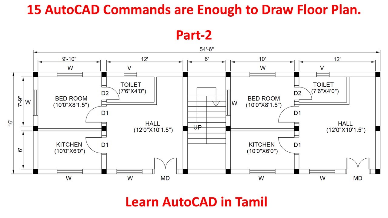 Simple Floor Plan in AutoCAD Part-2 | Tamil