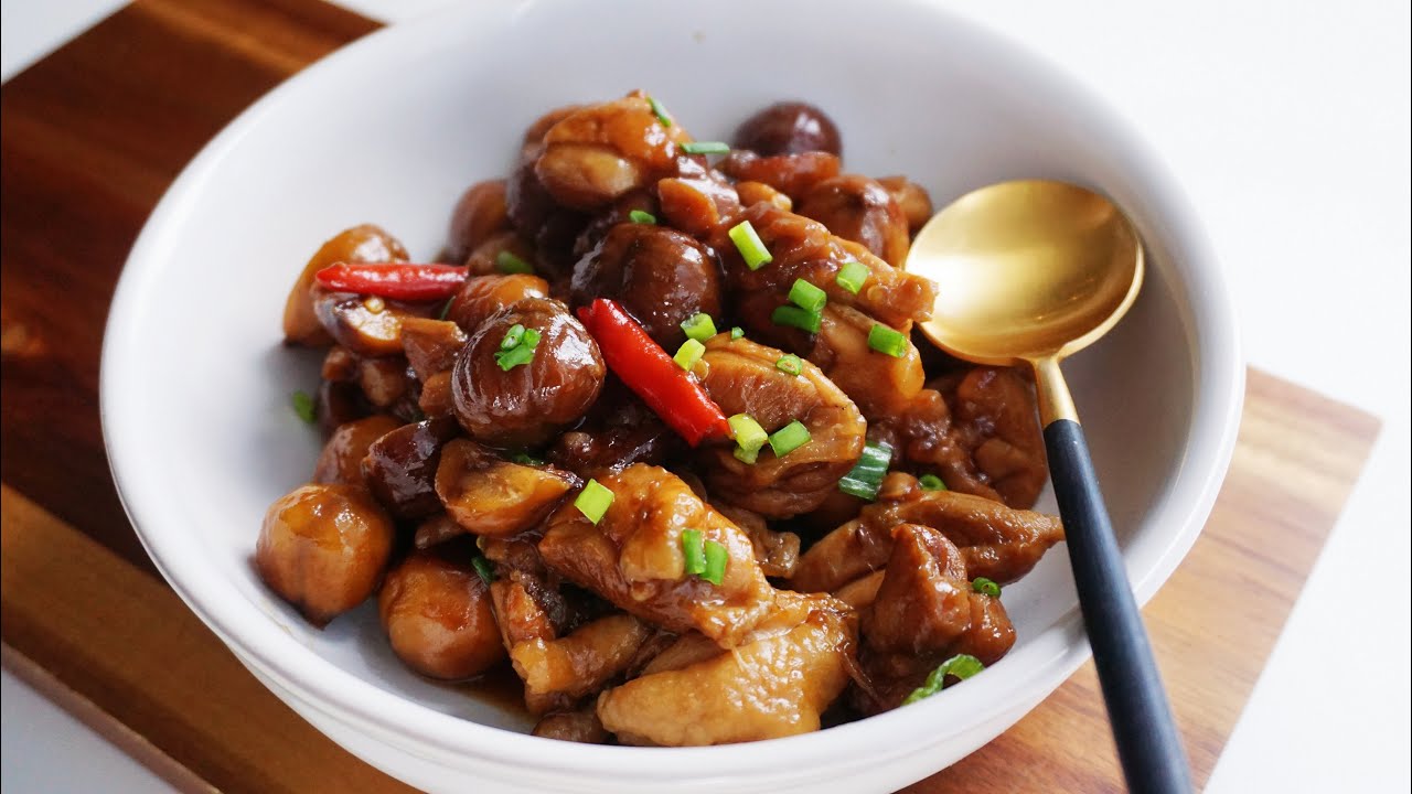 Chinese braised chicken with chestnut 板栗烧鸡