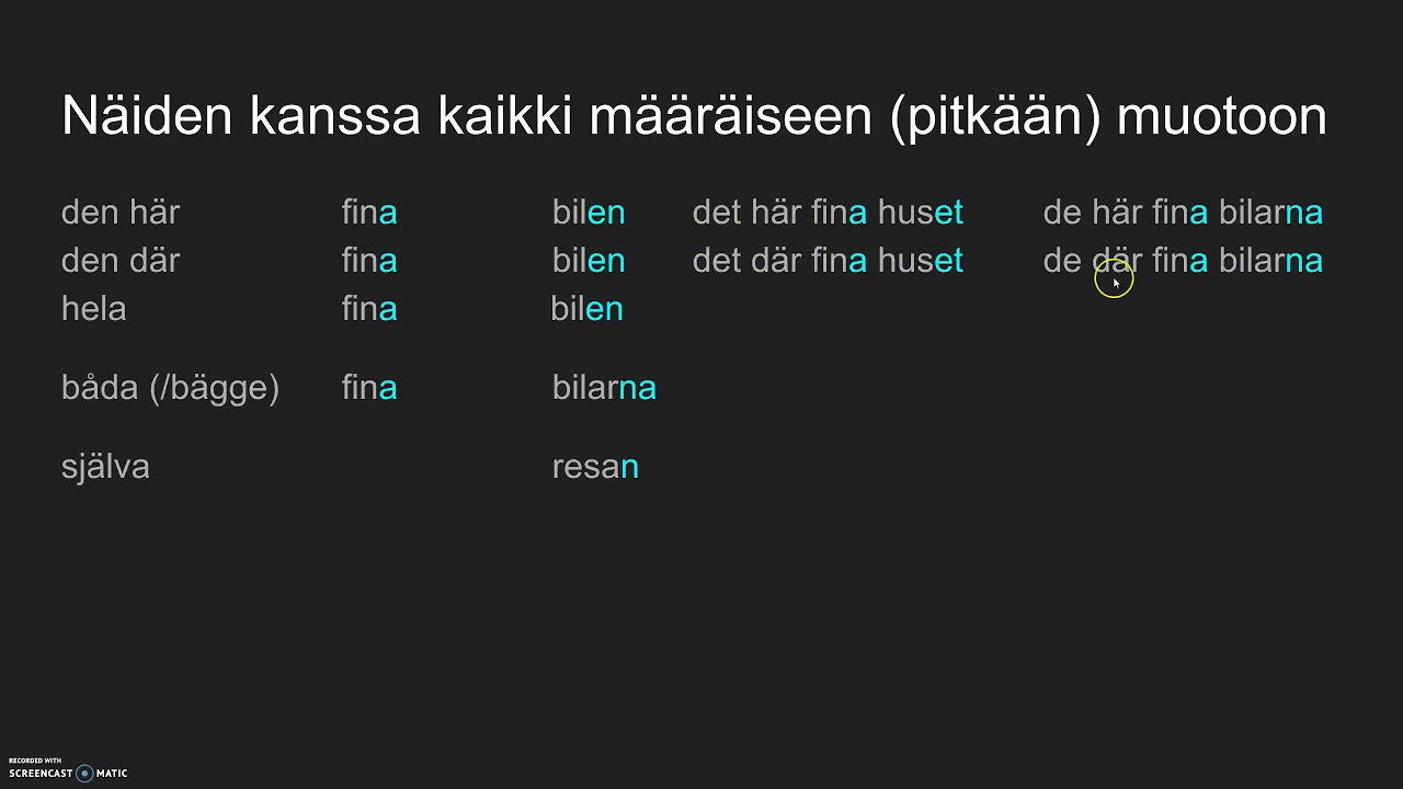 Pronominien yhteenveto ruotsi (RUB3)