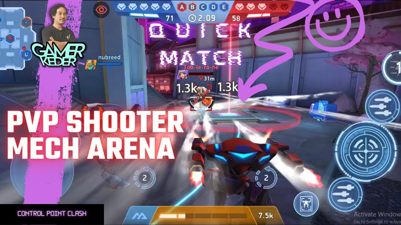 PvP Shooter Mech Arena 5v5 Quick Match | Control Point Clash! #mecharena #mecharenarobotshowdown