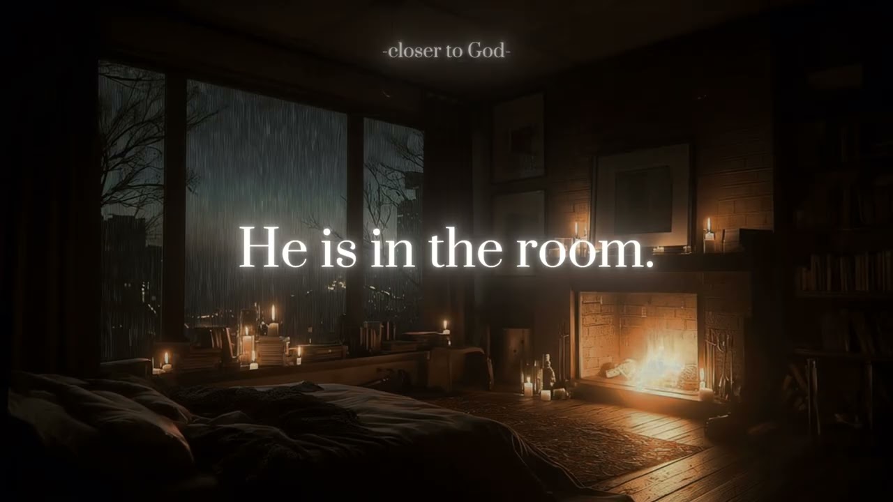 He is in the room.