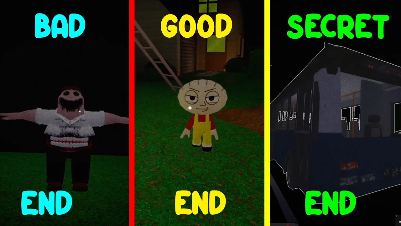 All 4 Endings in Family Guy [HORROR] | ROBLOX