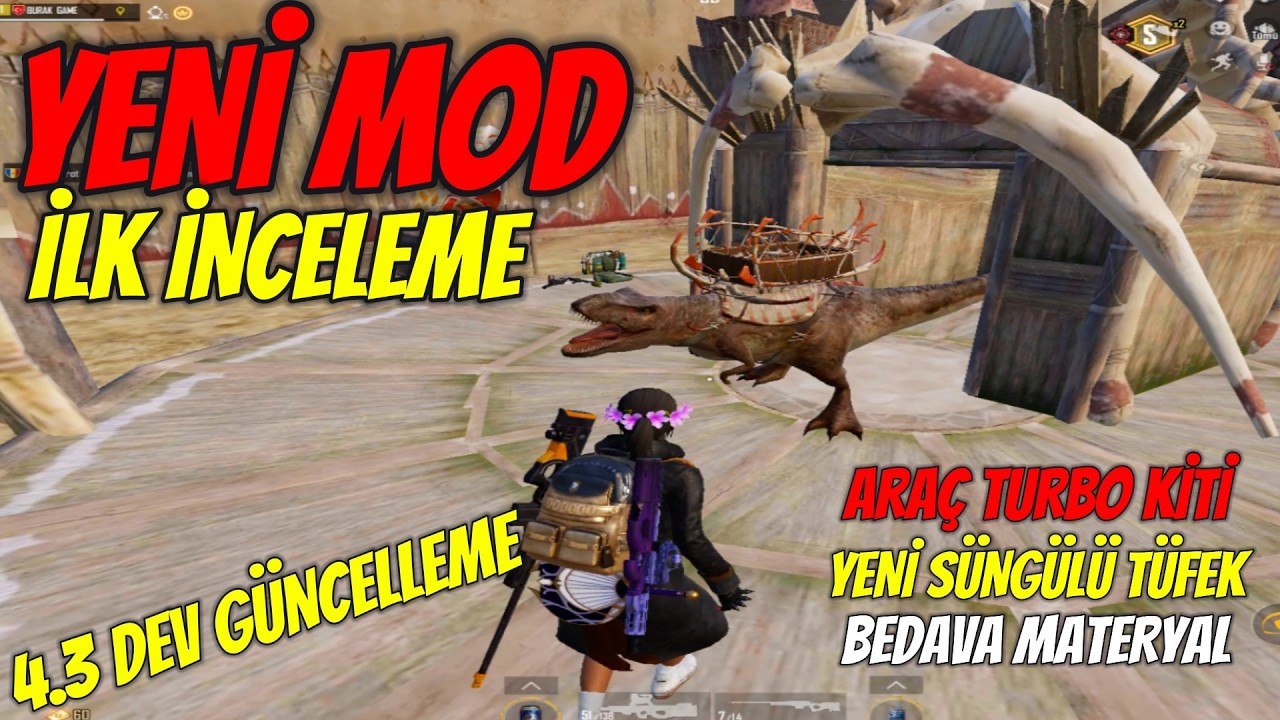 YENİ MOD 4.3 GELDİ | YENİ ERANGEL | ARAÇ TURBO KİTİ | SÜNGÜLÜ TÜFEK | BEDAVA MATERYAL ! BURAK GAME